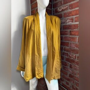 Vintage Bespoke Loro Piana Cashmere Mustard Open-Front Blazer
